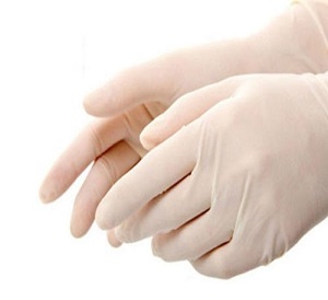 Par de luvas em latex