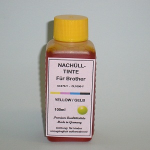 100 ml Tinta Amarela para Brother CL970-Y CL1000-Y
