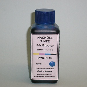 100 ml Tinta Ciano para Brother CL970-C CL1000-C