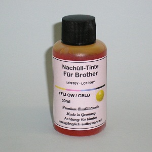 50 ml Tinta Amarela para Brother CL970-Y CL1000-Y