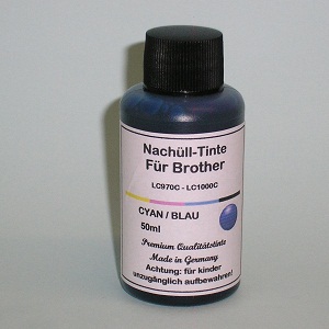 50 ml Tinta Ciano para Brother CL970-C CL1000-C