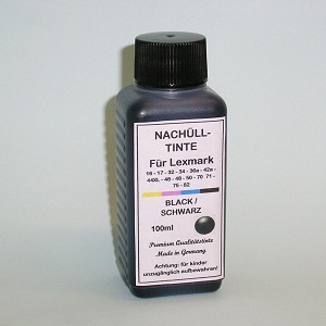 100 ml Tinta Preta para Lexmark